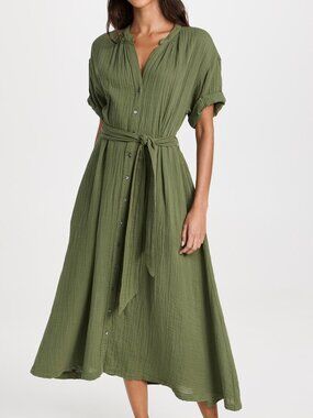 Xirena Cate Dress – Cotton Gauze Shirt Dress – Size S